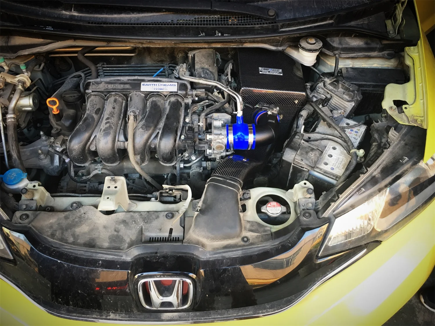 EDDYSTAR High Flow Washable Reusable Cold Air Intake Kit Auto Engine Parts Car Air filter for Honda Fit GK5