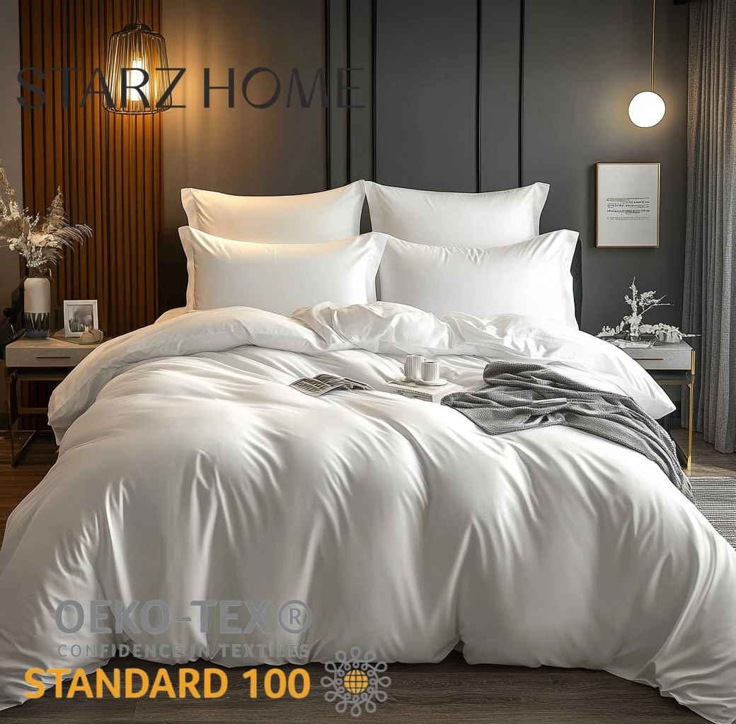 STARZ HOME Exclusive Collection: 5-Star Hotel Bedding Set - Sateen Stripe Cotton for a Royal Hyatt Hotel Experience