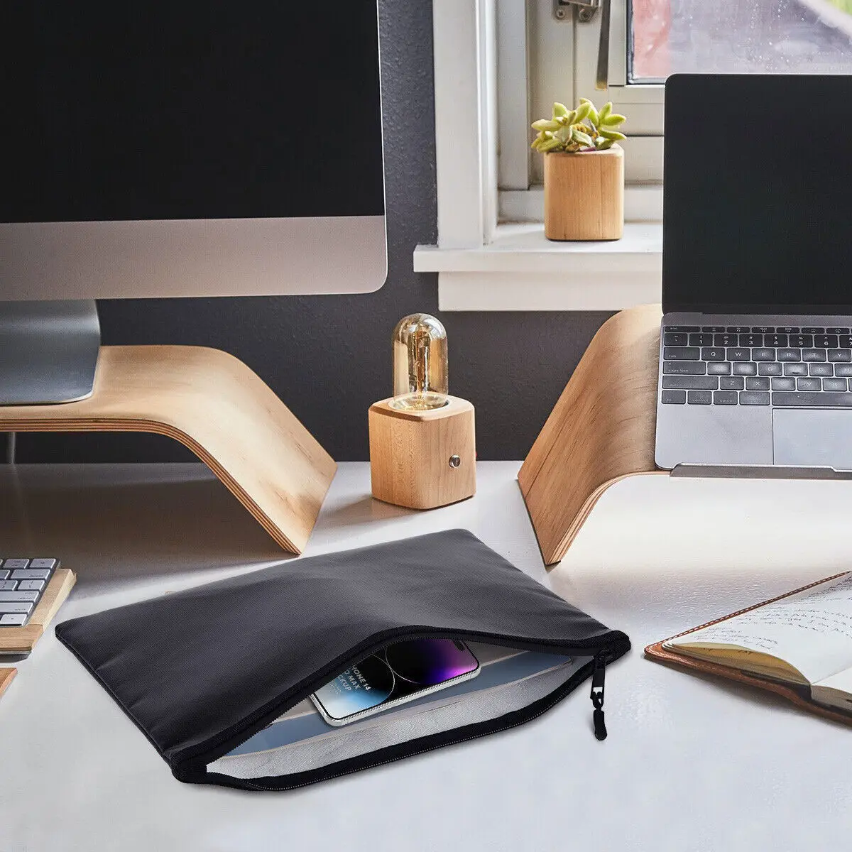 2024 New File Pocket Office Waterproof Card Cash Storage Fireproof safe privacy protection Document  Money Faraday Bag