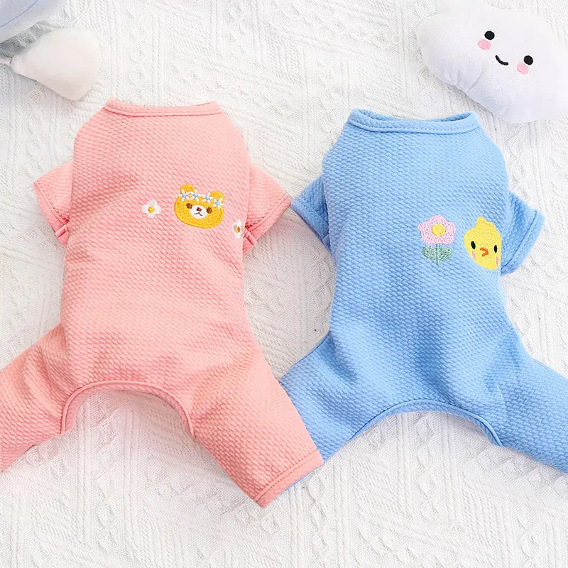 Sweet Pet Clothes Low-priced Spring Autumn Soft Breathable Waffle Fashions Dog Four Legged Clothes