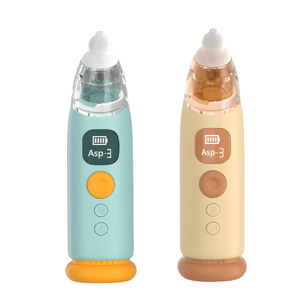 Baby Nasal Aspirator USB Rechargeable Waterproof Nasal Aspirator Baby Nasal Cleaner with Music and Light Display 3 Silicone Tips