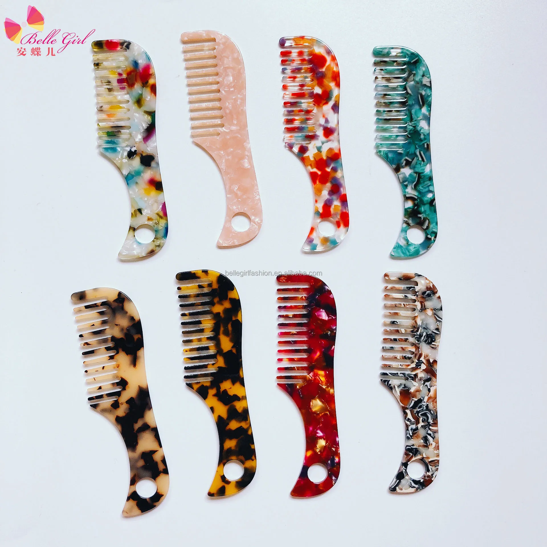 Японский и корейский дизайн 2021, Высококачественная расческа для волос с логотипом под заказ, модная Антистатическая Расческа с ручкой из ацетата и уксусной кислоты