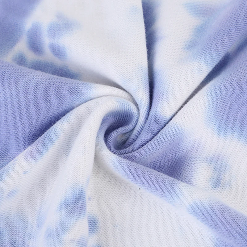 Custom fashion colorful knit breathable shrink-resistant smooth 100 cotton french terry tie dye fabric for garment