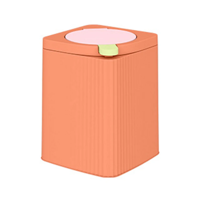 Small-sized trash can domestic bullet-lidded bucket living room toilet garbage can with lidded press-type waste paper basket