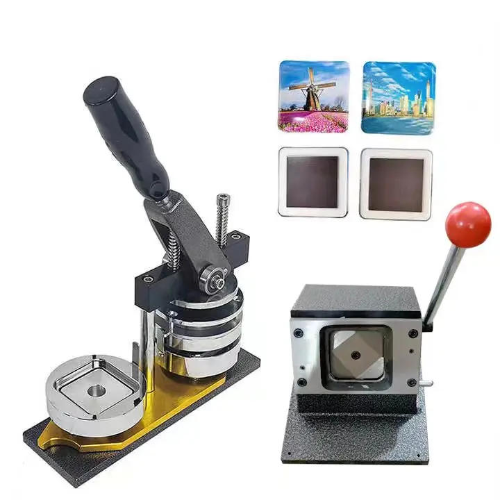Desktop 50*50mm 2*2 inch Square Manual Magnet Fridge Badge Making Machines