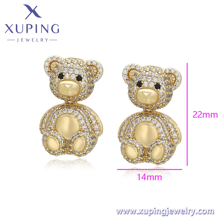 X000767160 XUPING Jewelry Gorgeous Realistic Bear Earrings 14K Gold Plated Women Earrings Jewelry