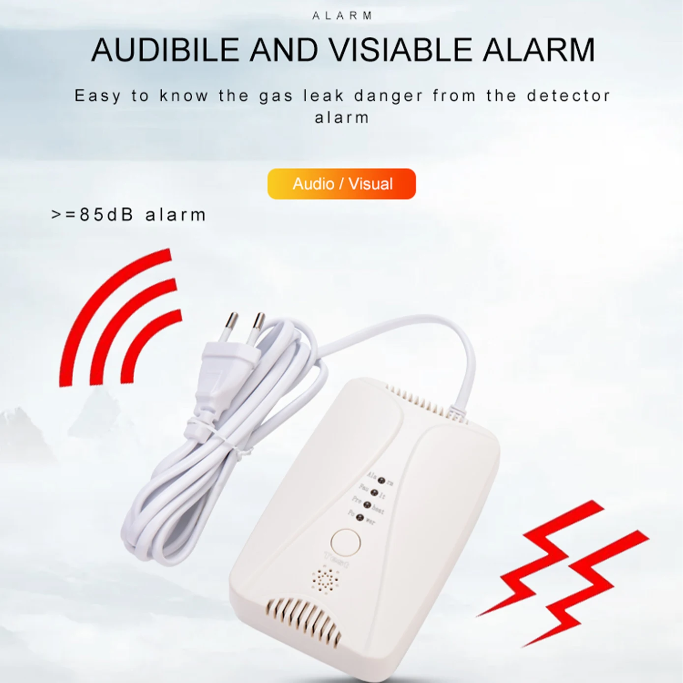 Home Dual Gas Leakage Detector LPG CH4 LEL Domestic Gas Detector