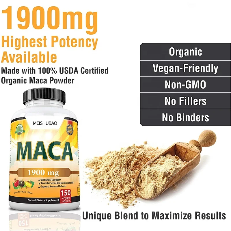 Provate  label Best selling Pure Aguaje Ultimate Maca Hard Capsules Health Supplements  Root caspules for Men and Women