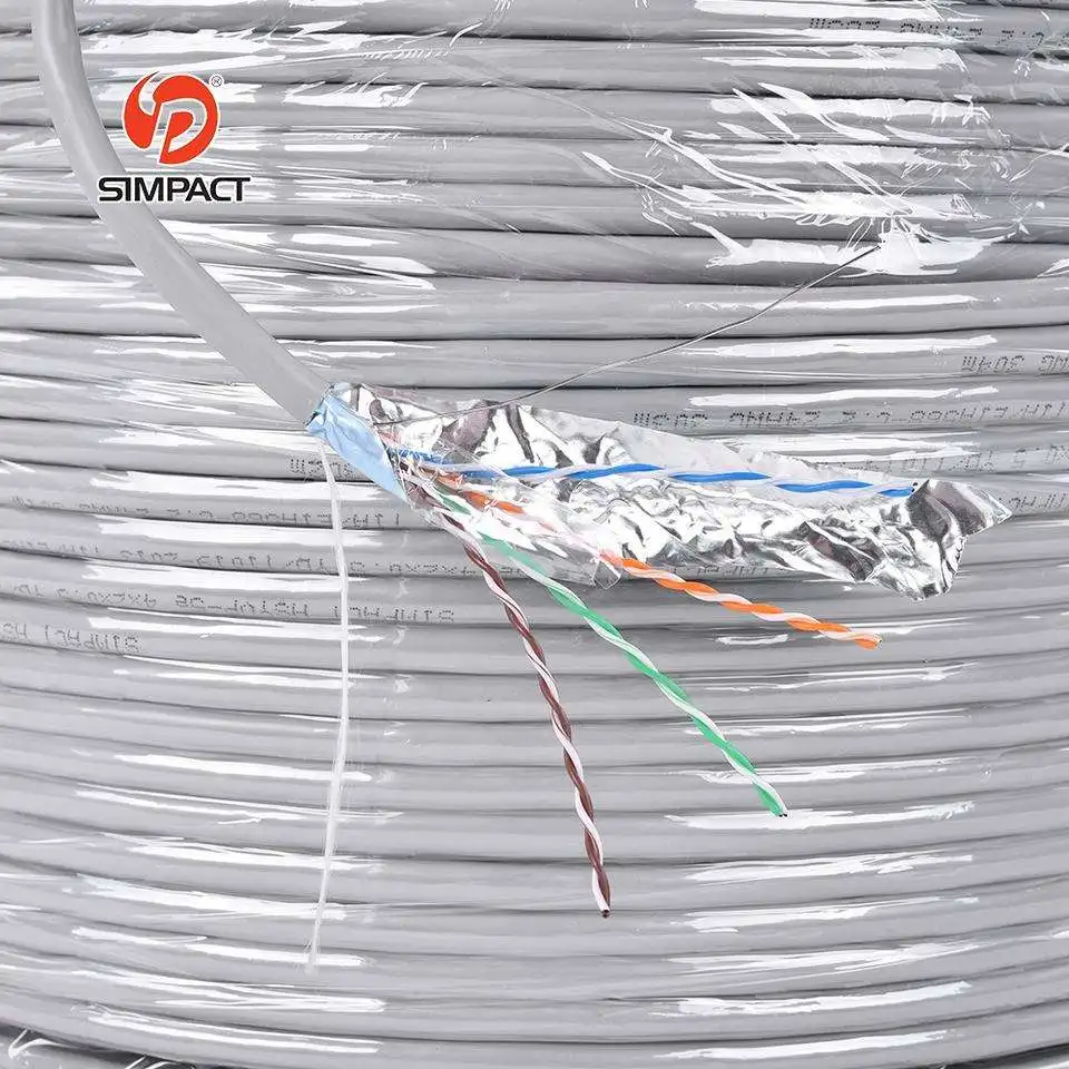 Simpact Direct Supply Pvc/Pe/Lszh/Cmp/Cmr Jacket Wholesale Eco-Friendly Ftp Cat5E Cable Network Outdoor Lan Cable