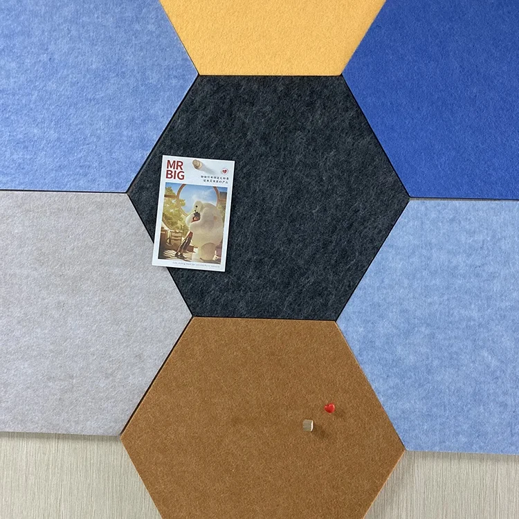 
Huafeng supplier nordic style felt board colorful hexagon felt pin board memo board 