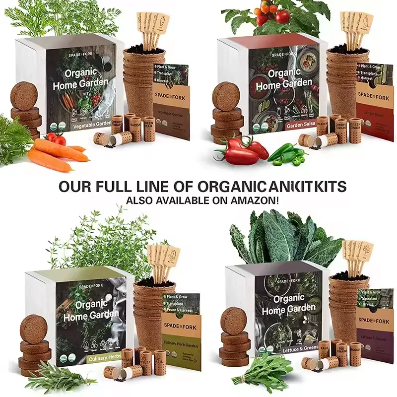 Organic Home Garden Kit Garden Growing  Biodegradable planting flower pots