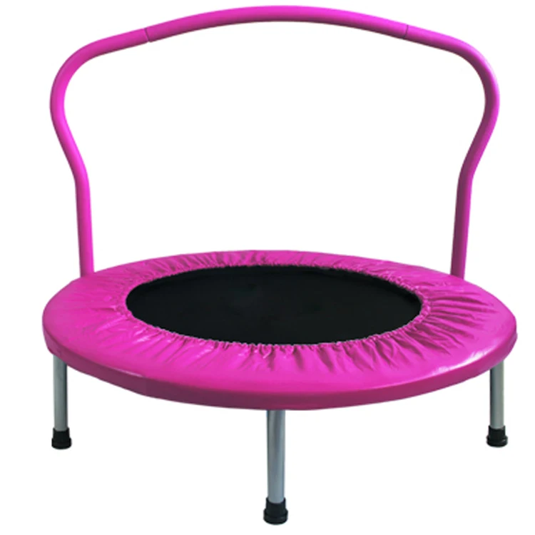 Mini 36 Inch 4-Folding Indoor Trampoline Children Fitness Hexagonal Trampoline With Handle Bar