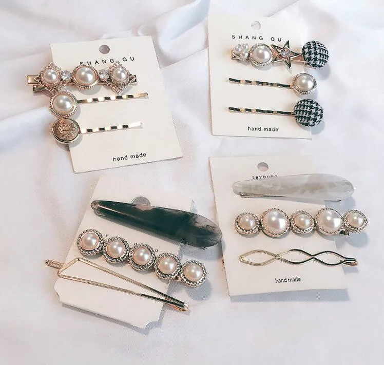 
Pearl side hairpin Korea ins net red girl clip cute headwear children small side clip girl bb clip 