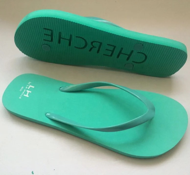 debossed beach sand printed flip flops eva, custom debossed flip flops eva, eva custom logo sand imprinted flip flops