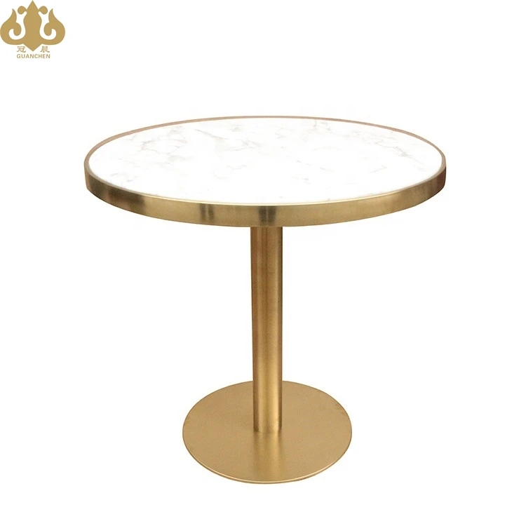 Hotel restaurant luxury 4 person white marble quartz stone table