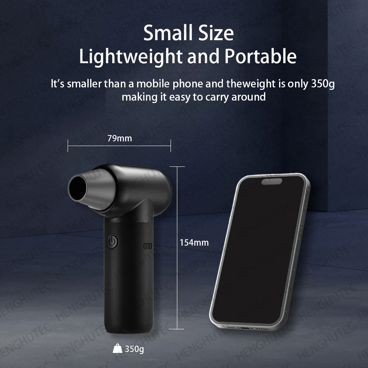 CycloneSweep Mini: Rechargeable Car Vacuum Cleaner with Brushless Turbo Fan - Powerful, Portable, for Quick Cleanup