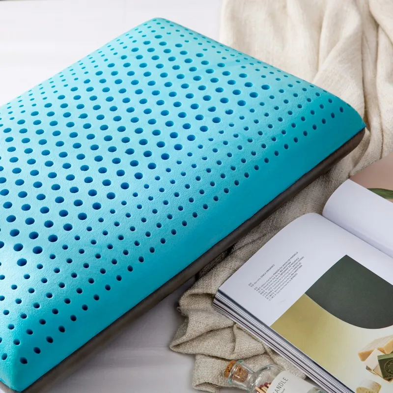 Ice Silk (искусственное волокно + графеновой батареи тканевый чехол с охлаждающим гелем и бамбукового древесного из пены эффектом памяти подушка для сна