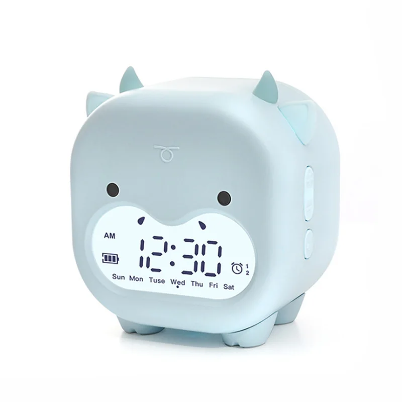 OXGIFT Wholesale Cartoon animal dinosaur cow plastic led desk table digital alarm clock