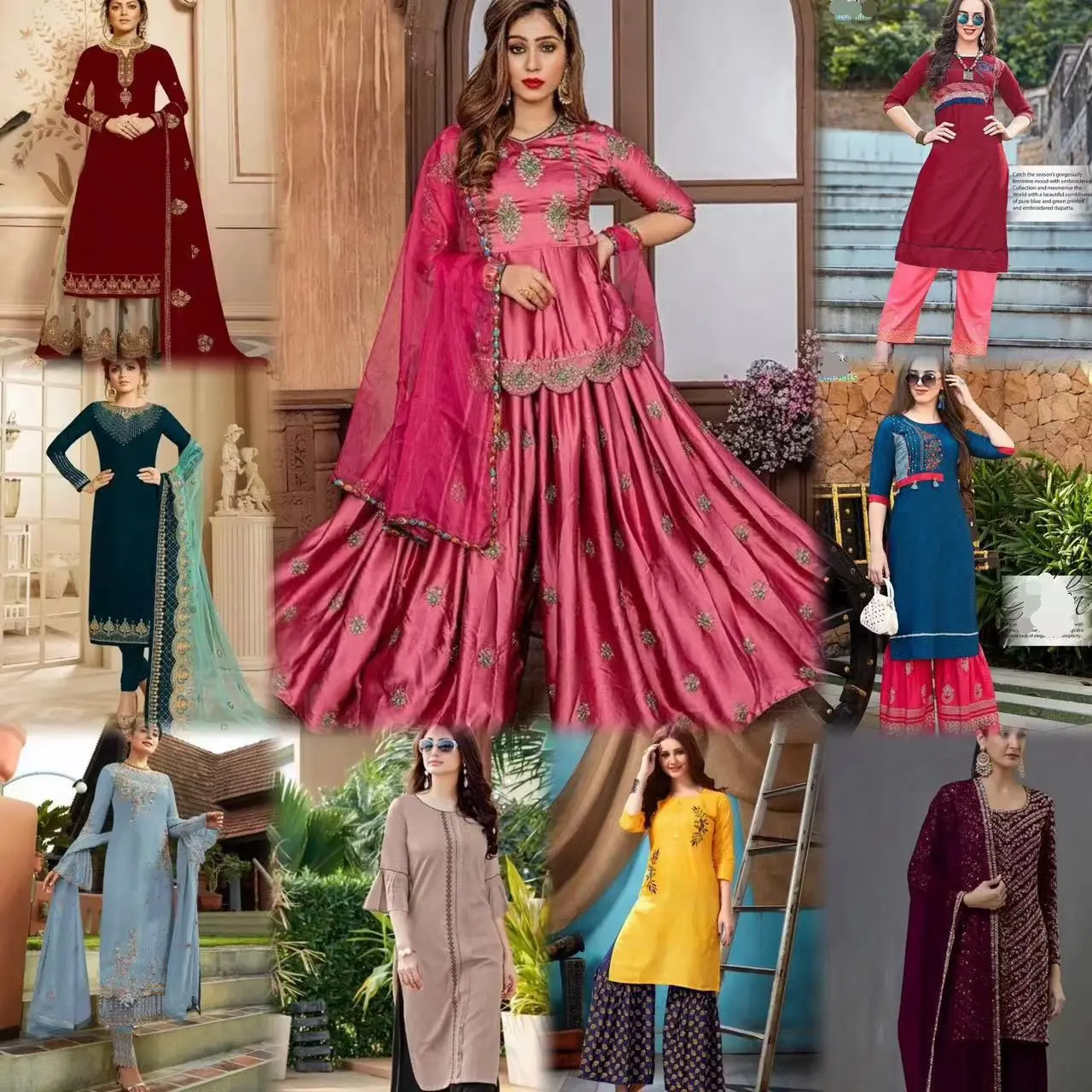 Elegant Indian Pakistani Style Ready-Made Wedding Dress Long Saree in Silk and Cotton for Ladies Girls Party Wear for Adults