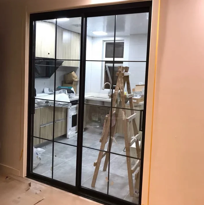 Modern design super slim narrow frame ultra thin aluminum profile sliding door with tempered glass