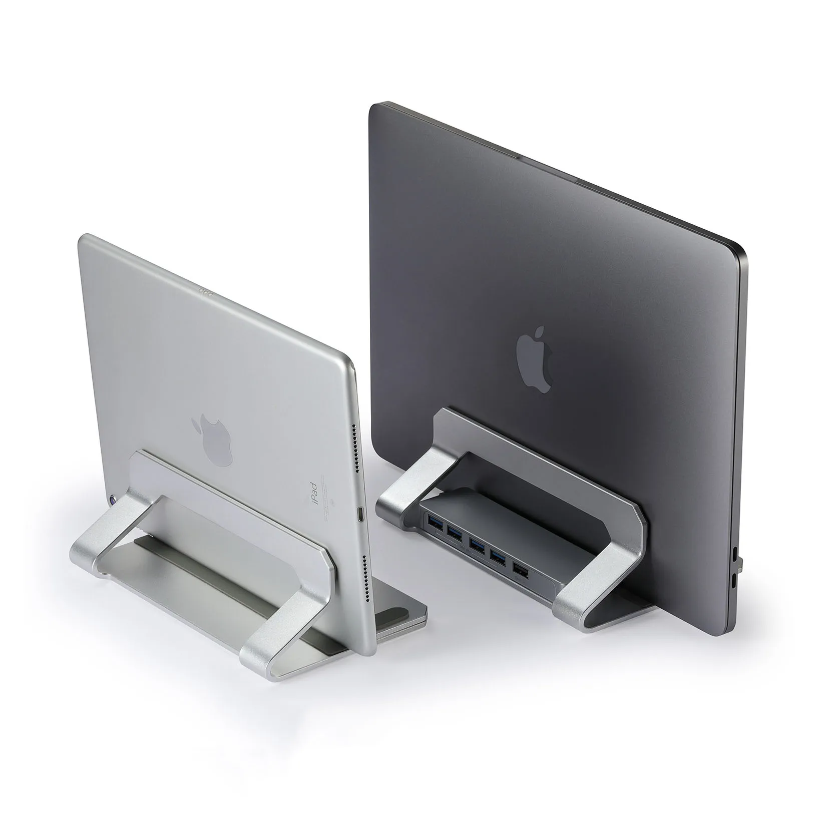 Aluminum Width Adjustable Vertical Desktop Holder Dock Save Space for Desk Organizers and Storage Laptop Stand With 3.0 Hub