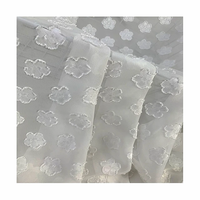
Factory direct selling soft five-leaf Flower Chiffon cut fabric Hanfu Hanshan children wrinkled skirt fabric clothing cloth 