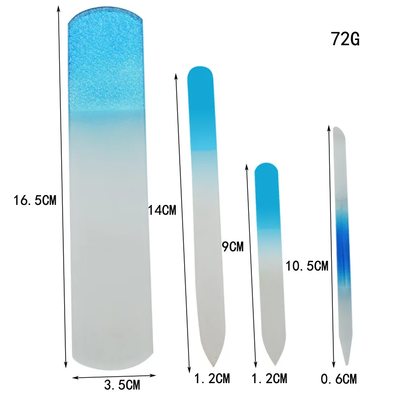 Glass Nail File Double Sided Etched Crystal Nano Glass OEM Jiangxi Glass Nail File with Case 13.5