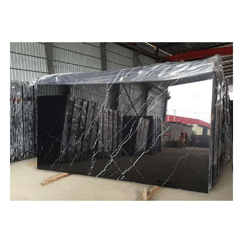 Interior Decoration Tile Custom Size Thin Nero Marquina flexible Natural Marble Slab Stone Veneer For wall cladding Countertops