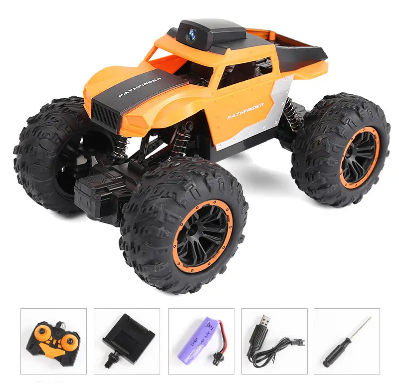 NG99 Remote Control Car with Camera Toy Factory Climbing Hand Toy Electric 12 Rechargeable Batteries Light up Charger Cable 1/16