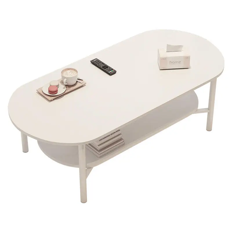 Coffee Table Small Apartment Living Room Home Sofa Tea Table Simple Modern Oval Table Minimalist Cream Style