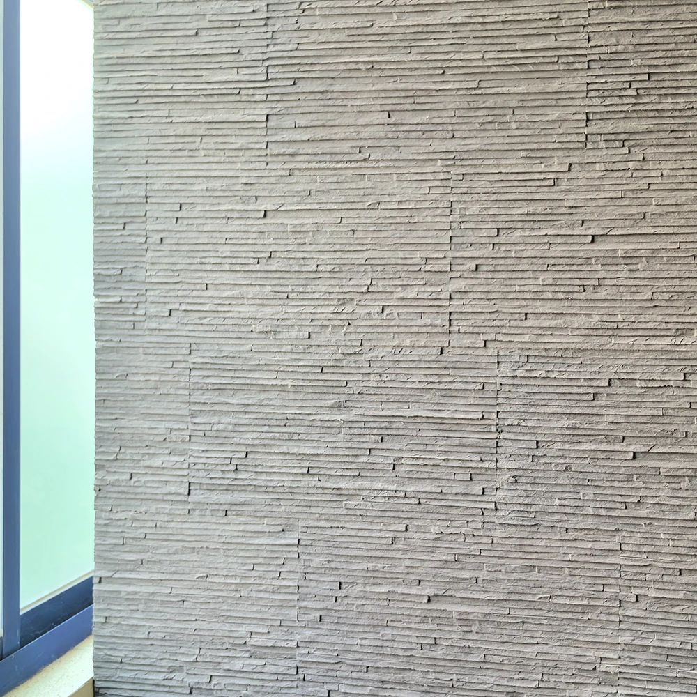 Textured Line Stone look Decorative flexible soft stone Wall panel  veneer for outside wall durable mcm flexible stone  tile