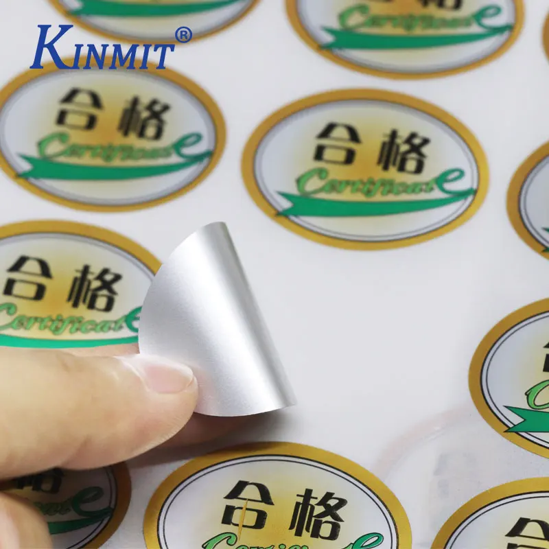 heat resistant security sticker custom design printing bright silver PET material roll labels for electronic product