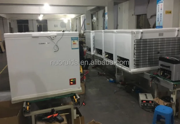 12V DC solar deep chest freezer with battery powered freezer solar refrigerator with solar panel