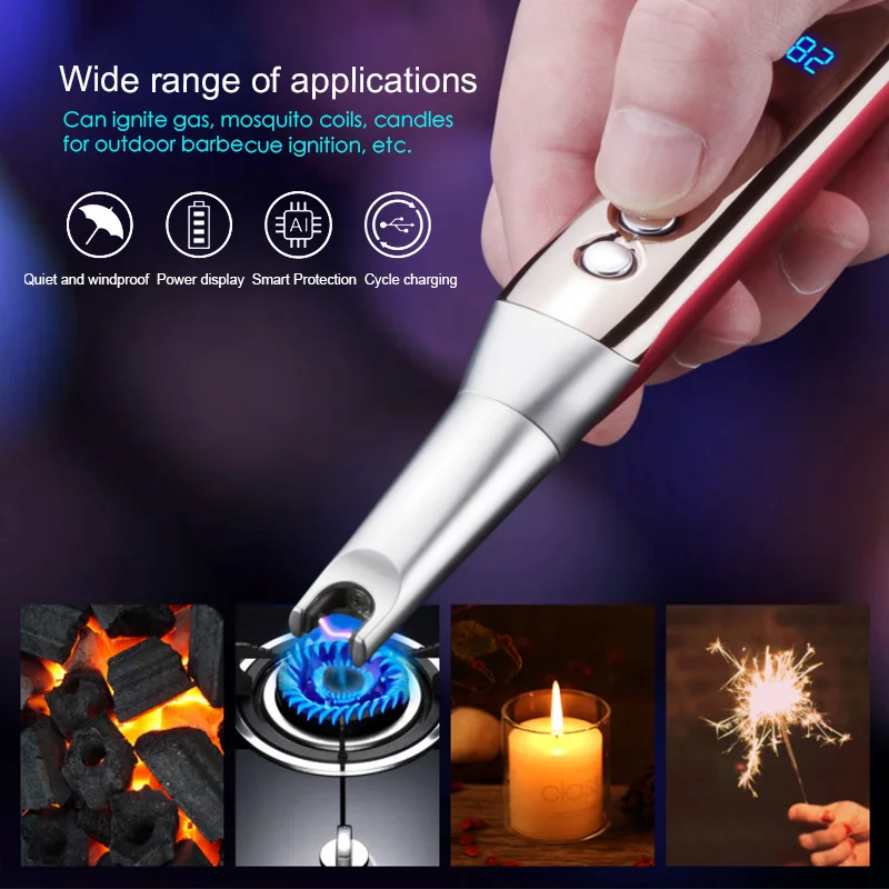 Wholesale high quality exquisite long handle lighter cigarette electric lighter usb lighters