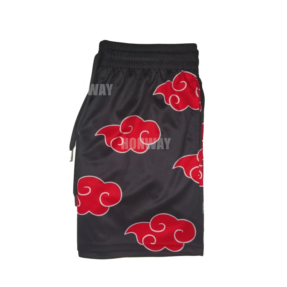 Custom Polyester Single Layer Net Basketball Shorts Quick Dry Men All Over Print an Anime x Gym Mesh Shorts