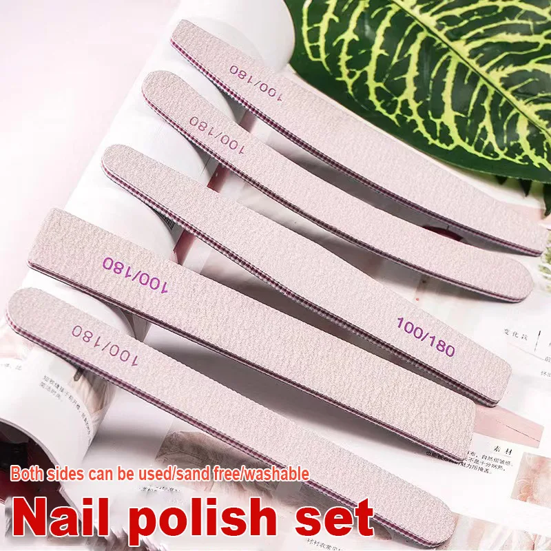 Professional Custom Logo Emery Board Manicure Pedicure Art Tools Double Sided Nail File Set 80 100 150 180 Grit Nail File