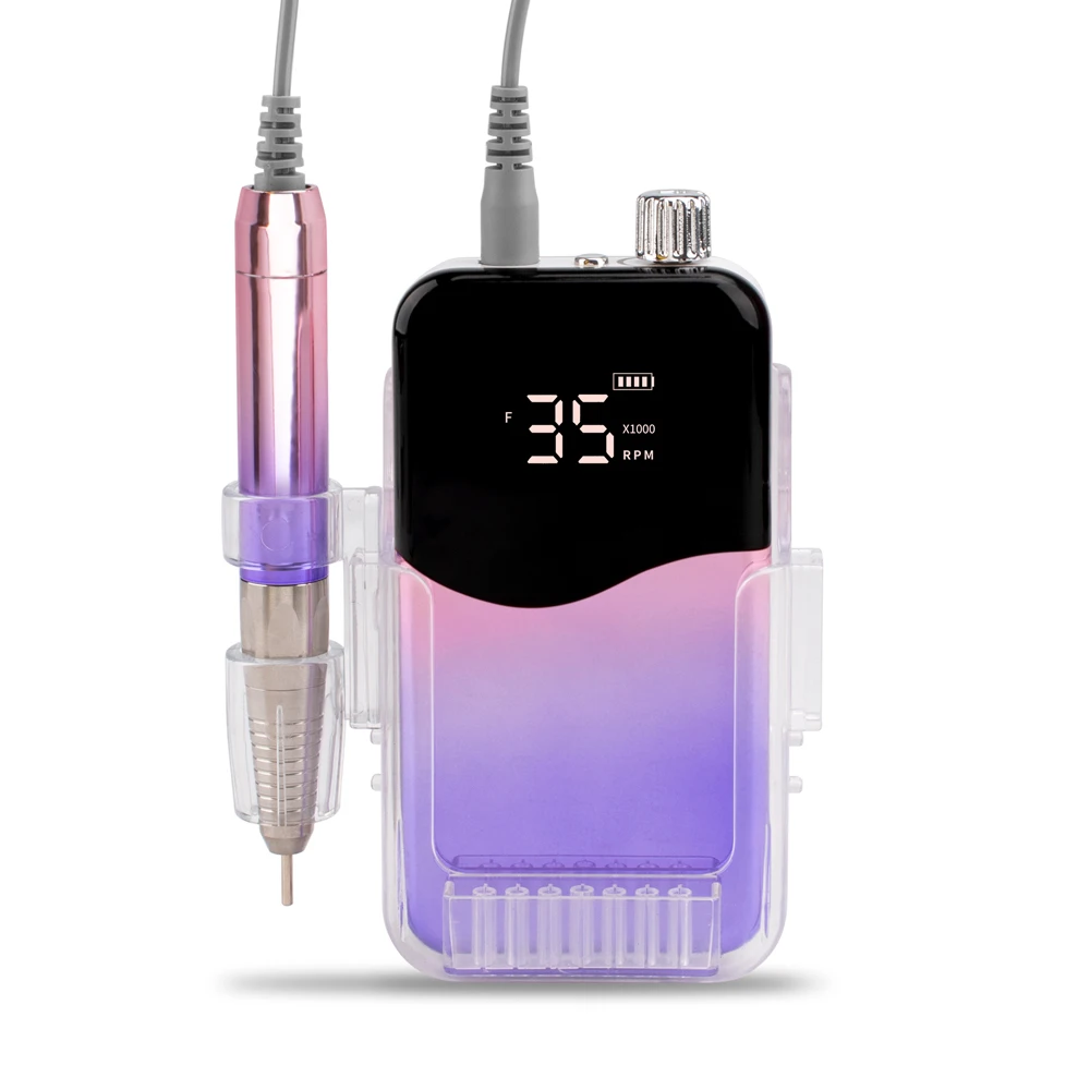 2022 High quality Rechargeable Desktop Brushless Electric 35000RPM Light Weight E-file Portable Nail Drill