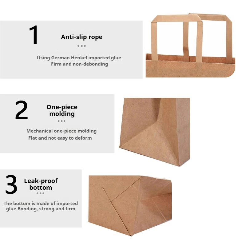 Cheap price high quality small kraft paper bag for fruits custom unique style top grade big size takeaway paper bag with handle