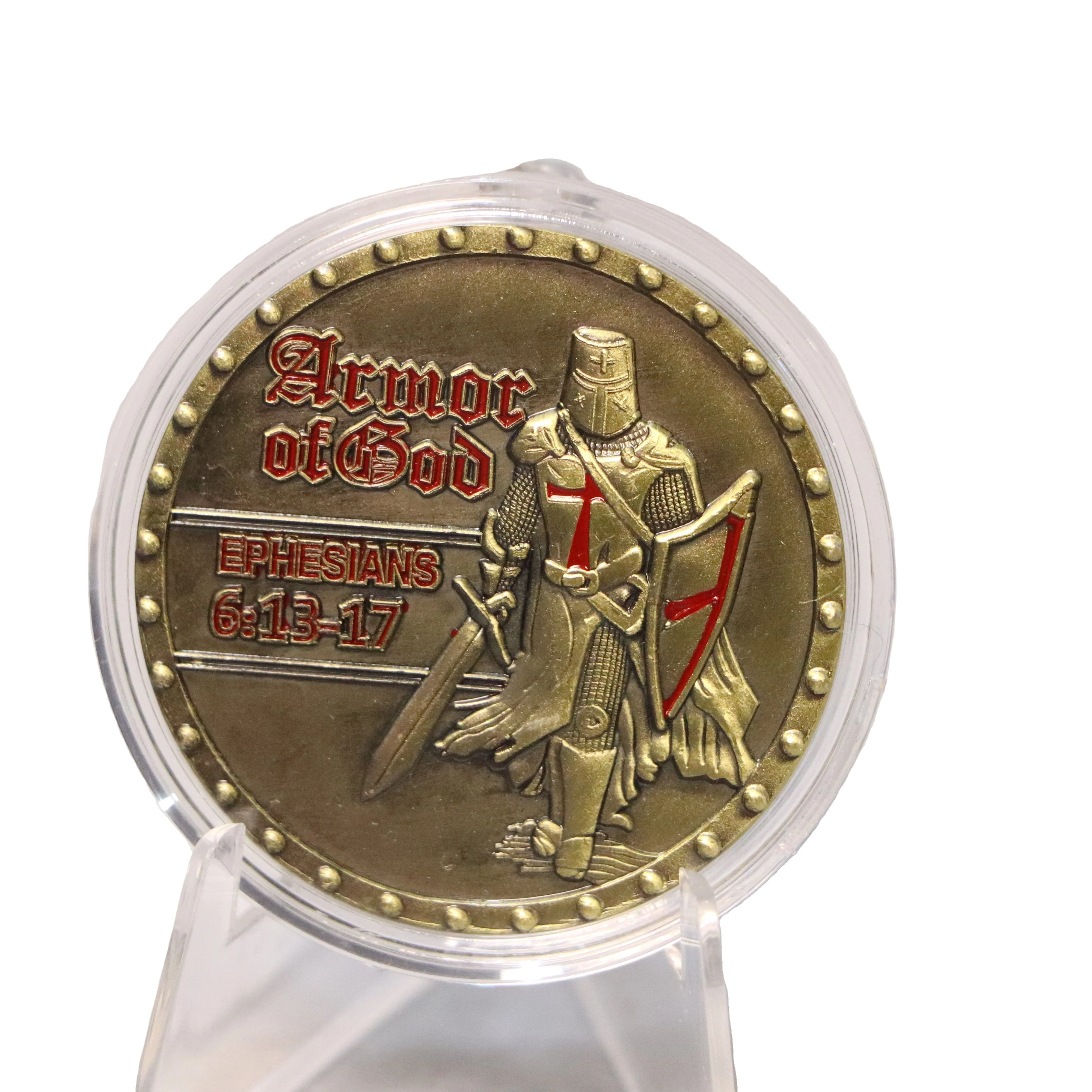 New Arrive Knights Templar Crusaders Challenge Coin Gold-Plated Christians Lucky Coin