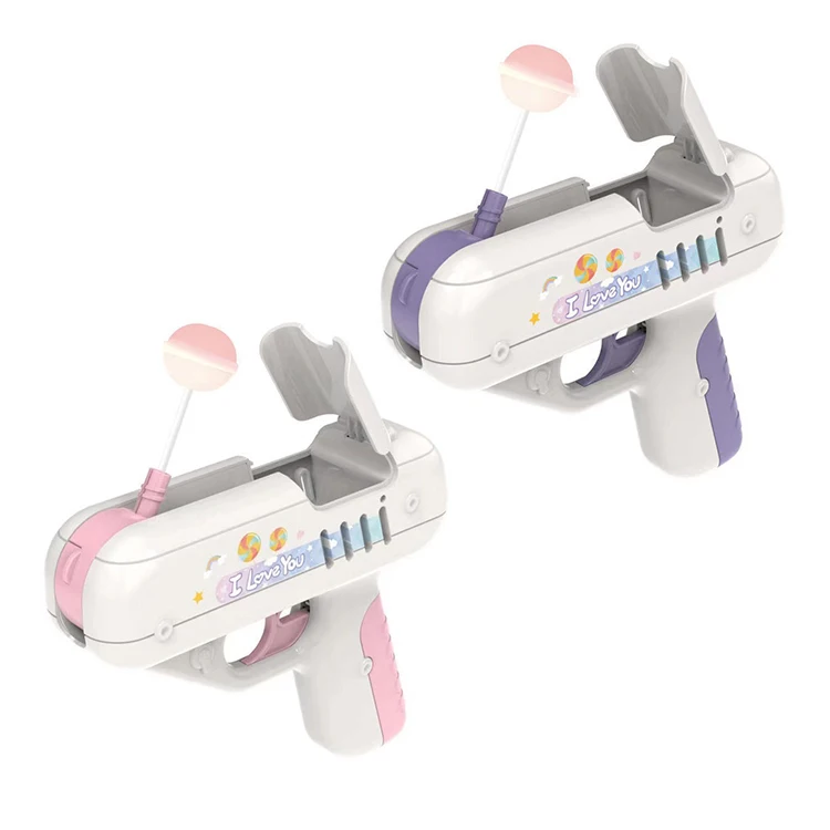  2021 Yohi Creatives Light Sugar Vending Surprise Lollipop Blaster Hand Shoot Gun Candy