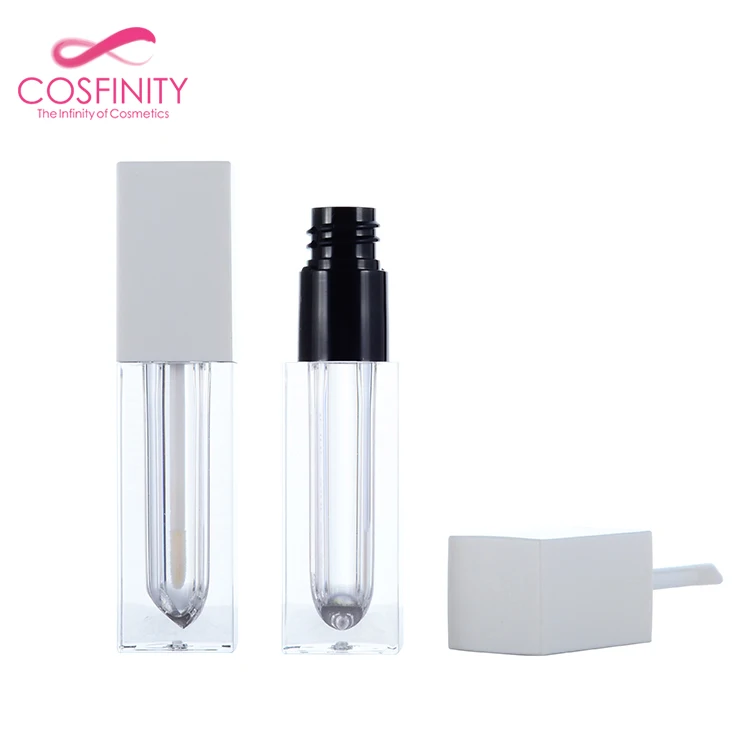 Cosmetic black shell lip gloss container custom logo beautiful empty lipgloss tube