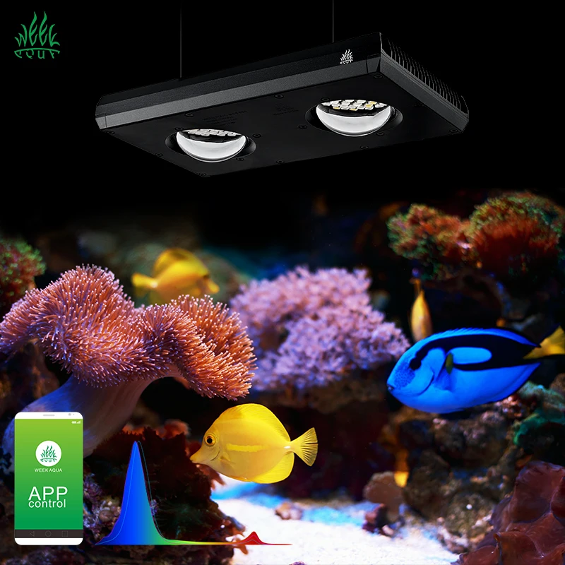 WEEK AQUA Dimmable Aquarium Led Lighting For Reef Coral Fish Marine Aquarium Lamp Sunrise Sunset Salt Water Tank