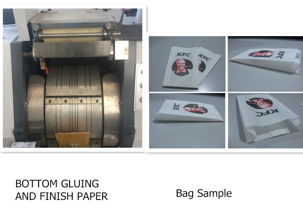 computer type Automatic High speed  kraft gift food brown paper carry sharp v bottom bag making machine