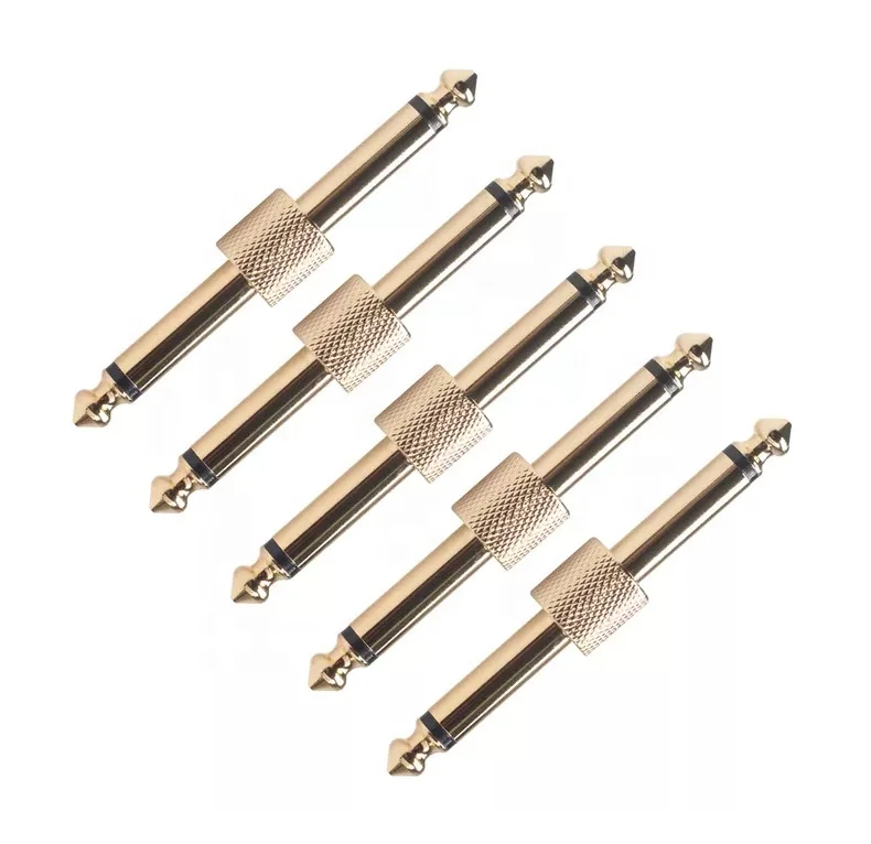 Guitar Effect Pedals Convert Instrument Connector Adapter Connector Metal Solder jack Patch Audio adaptors 6.35mm Guitar Plug