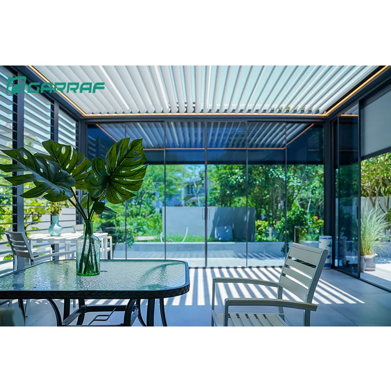 Modern Garden Exterior Waterproof Aluminum Pergola Gazebo Louvers Kits Motorized Roof Aluminum Pergola For Balcony