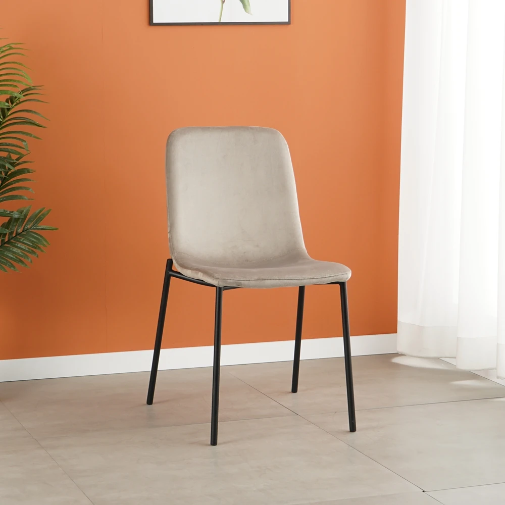 Modern Design Wholesale Classic Orange Velvet Fabric Tufted Back Upholstery Dining Chair