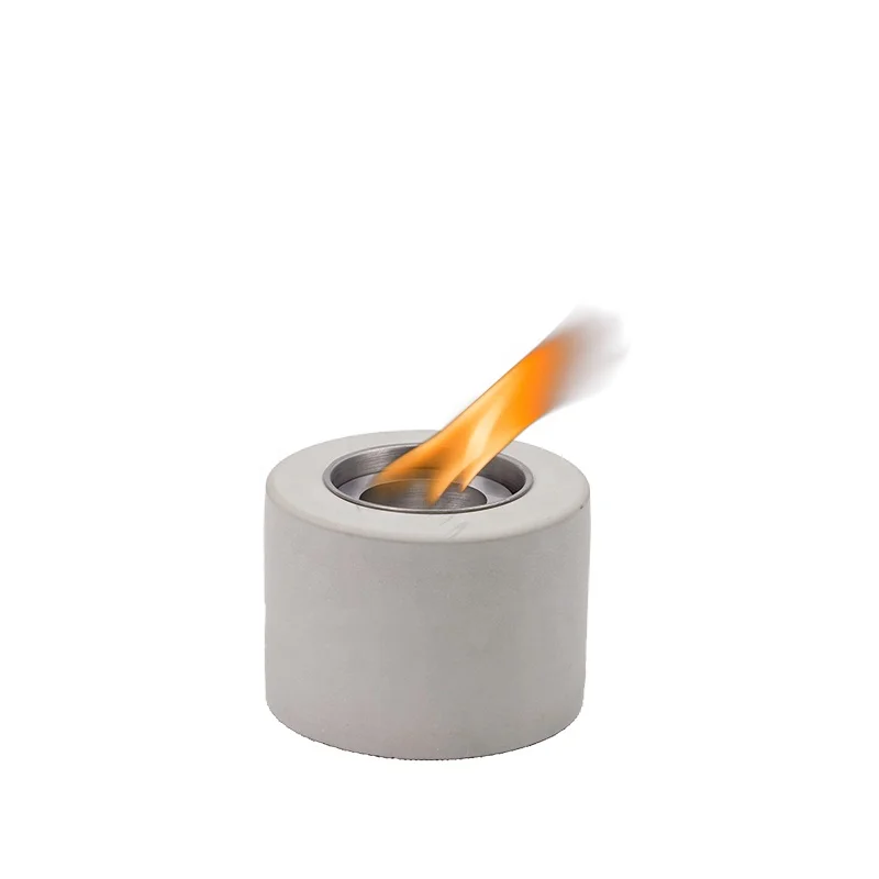 Wholesale Modern Mini Concrete Fire Pit Smokeless Bio Ethanol Tabletop Fireplace Portable Tabletop Firepit