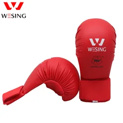 Wesing wkf karate mitts pu leather karate gloves without thumb