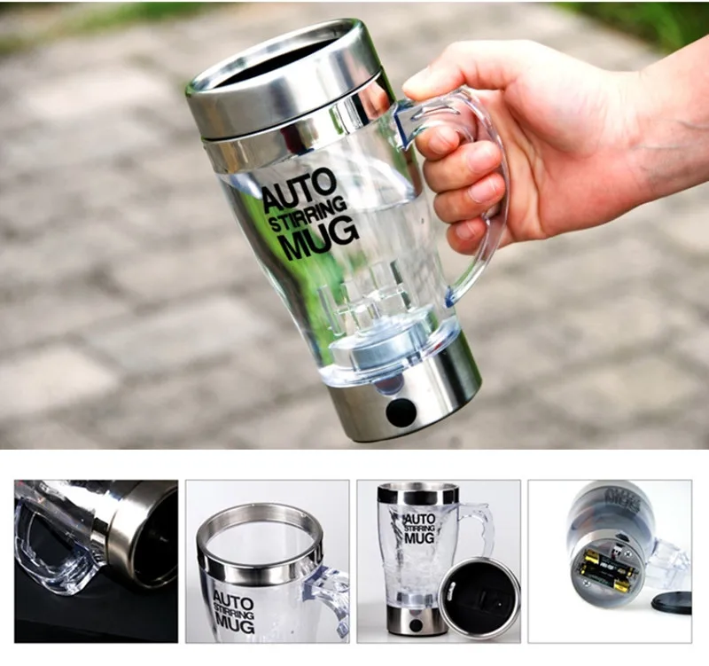 350ML Automatic Self-Stirring Plastic Travel Mug Modern Design Coffee Tumbler Cups for Office & Outdoor Use Customizable Logo