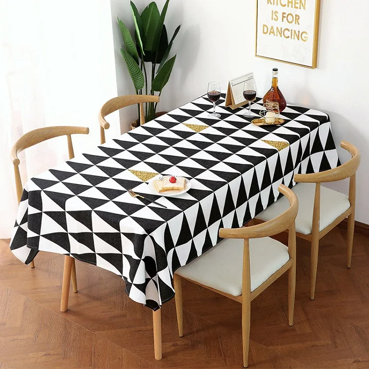 Waterproof Custom Design Rectangular Linen Cotton Table Cloth Polyester Tea Table Cloth